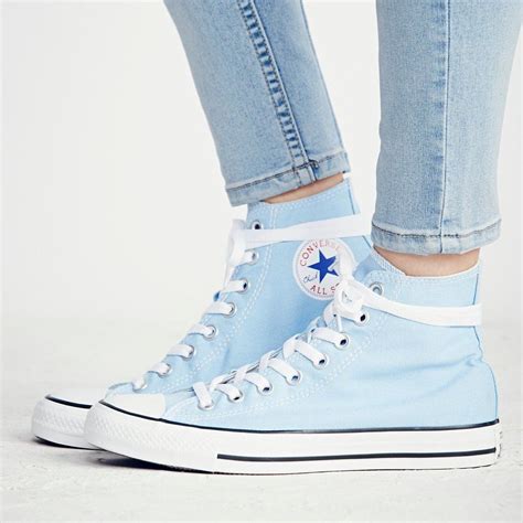 baby blue converse high tops.